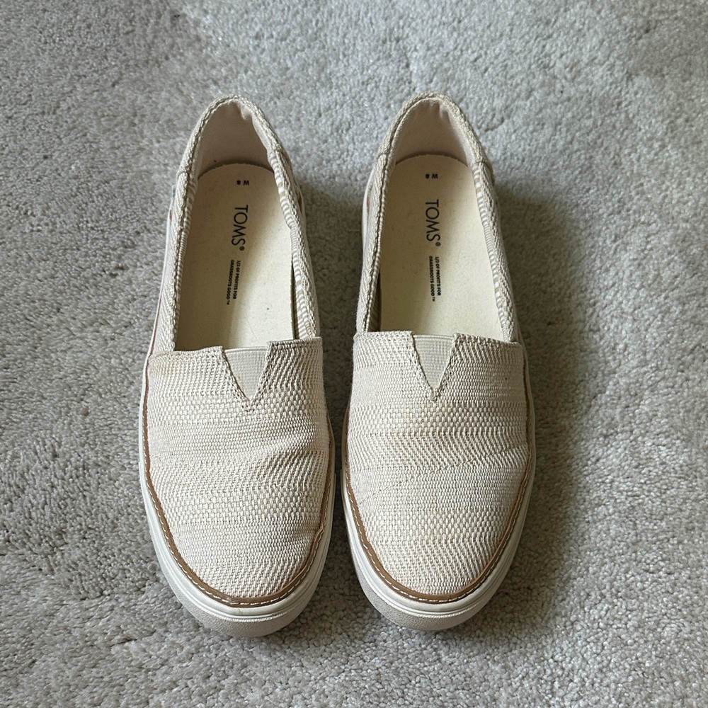 TOMS Beige Slip-On Shoes